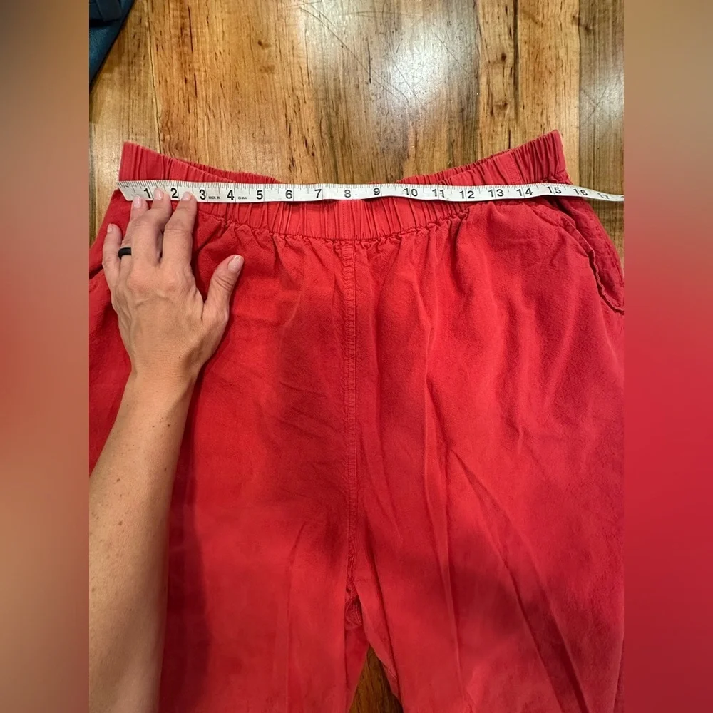 CaRáN New York Red Cotton Cargo Pants Plus Size 1X Coastal Boho Minimalist